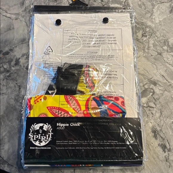 Spirit Yellow Floral Hippie Chick Two-Piece Costume with Black Belt - Picture 2 of 2